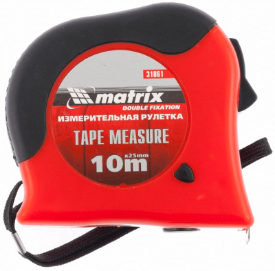 Рулетка 10м*25мм MATRIX DOUBLE fixation (31061) в Новом Уренгое