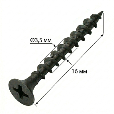 Саморез по дереву 3,5х16мм черный в Новом Уренгое
