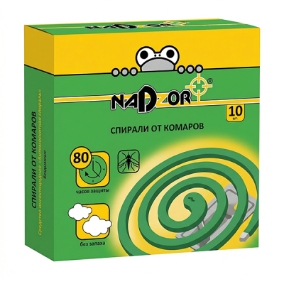 Спирали от комаров NADZOR (10шт) зеленые в Новом Уренгое