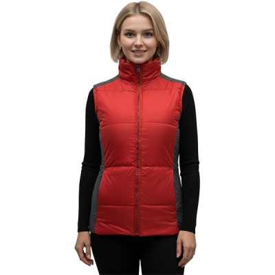 Жилет утепленный на флисе (цв. красный+серый)  в Новом Уренгое