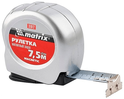 Рулетка  7,5м *25мм MATRIX MAGNETIC магнитный зацеп (31012) в Новом Уренгое